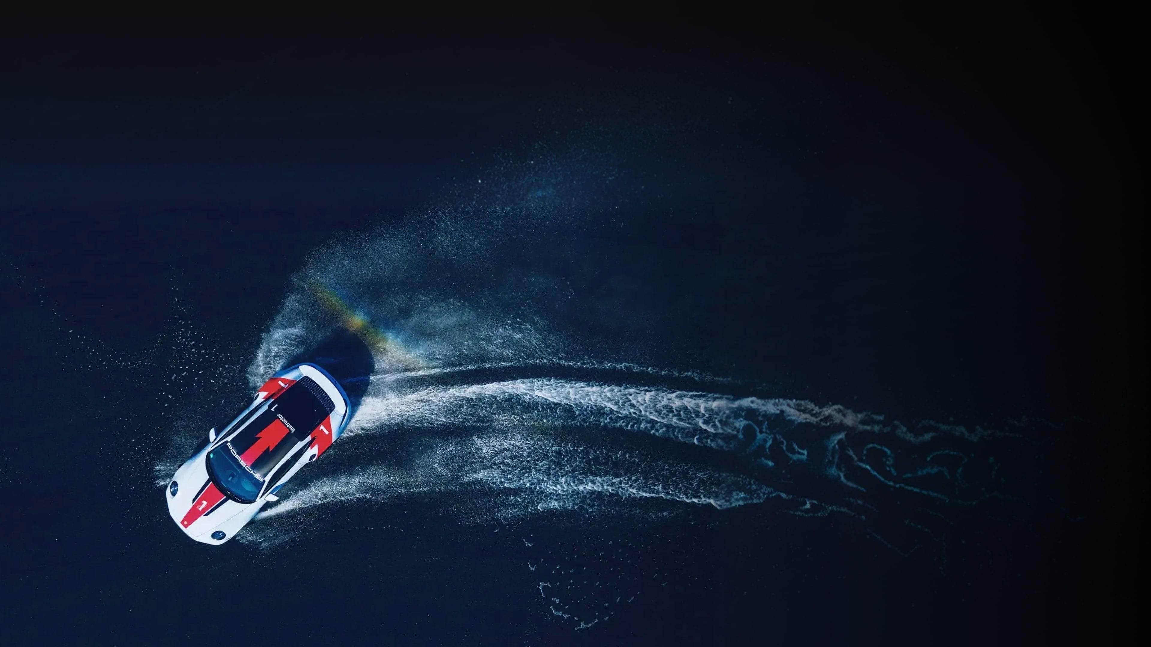 Porsche over water